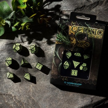 Celtic 3D Revised kauliukų rinkinys juodos ir žalios spalvos